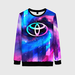 Свитшот женский Toyota неоновый космос, цвет: 3D-черный