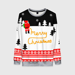 Свитшот женский Merry christmas - Санта Клаус, цвет: 3D-меланж