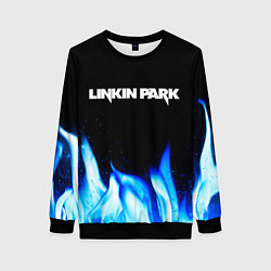 Свитшот женский Linkin Park blue fire, цвет: 3D-черный
