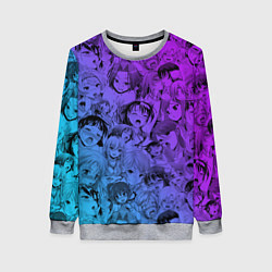 Женский свитшот Ахегао красивый неон