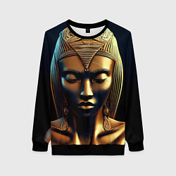 Женский свитшот Нейросеть - золотая статуя египетской царицы