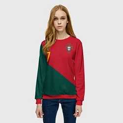 Свитшот женский Роналду ЧМ 2022 сборная Португалии, цвет: 3D-красный — фото 2
