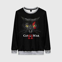 Свитшот женский Cat of war collab, цвет: 3D-меланж