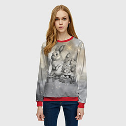 Свитшот женский Кролик карандошом, цвет: 3D-красный — фото 2