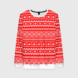 Свитшот женский Jacquard pattern, цвет: 3D-белый