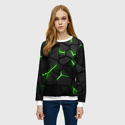 Свитшот женский Green neon steel, цвет: 3D-белый — фото 2