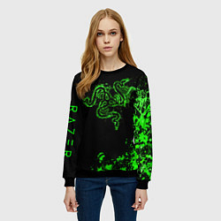 Свитшот женский Razer брызги, цвет: 3D-черный — фото 2