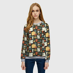 Свитшот женский Узор штрихованный, цвет: 3D-меланж — фото 2