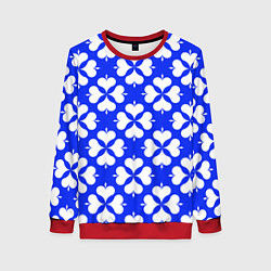 Женский свитшот Четырехлистный клевер синий