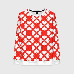 Женский свитшот Четырехлистный клевер красный