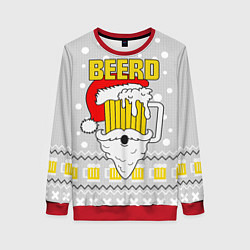 Свитшот женский Свитер с пивом beerd, цвет: 3D-красный