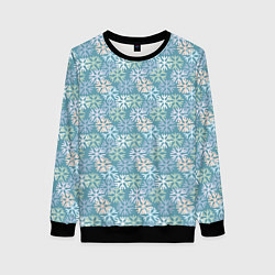 Женский свитшот Узор из разноцветных снежинок