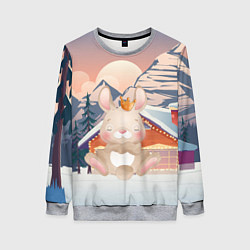 Свитшот женский Милый зайчик 2023, цвет: 3D-меланж