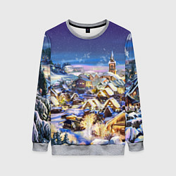 Женский свитшот Рождественская деревня