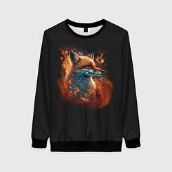 Свитшот женский Огненная лиса, цвет: 3D-черный