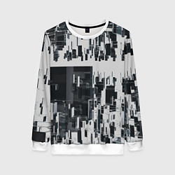 Свитшот женский Геометрическое множество объёмных чёрно-белых фигу, цвет: 3D-белый