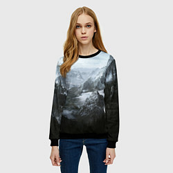 Свитшот женский Природа Скайрима, цвет: 3D-черный — фото 2