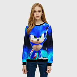 Свитшот женский Sonic неоновый дым, цвет: 3D-черный — фото 2