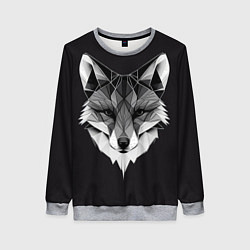 Свитшот женский Lowpoly fox, цвет: 3D-меланж