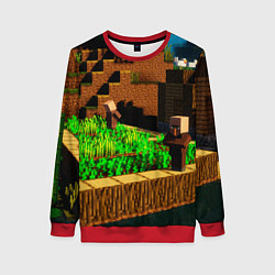 Свитшот женский Minecraft ферма, цвет: 3D-красный