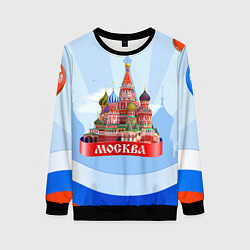 Свитшот женский Кремль Москва, цвет: 3D-черный