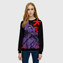 Свитшот женский Евангелион - eva berserk, цвет: 3D-черный — фото 2