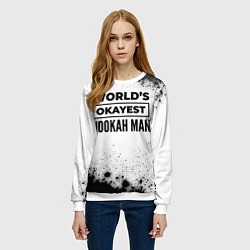 Свитшот женский Worlds okayest hookah man - white, цвет: 3D-белый — фото 2