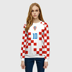 Свитшот женский Лука Модрич форма сборной Хорватии, цвет: 3D-белый — фото 2