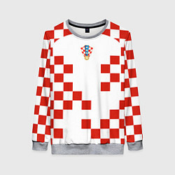 Свитшот женский Форма сборной Хорватии, цвет: 3D-меланж