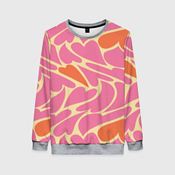 Свитшот женский Пластичные сердца, цвет: 3D-меланж