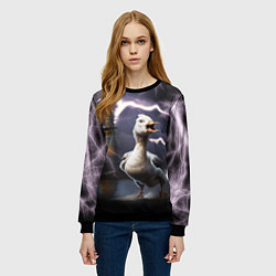 Свитшот женский Беспокойная утка, цвет: 3D-черный — фото 2