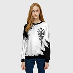 Свитшот женский Дерзкий рунический компас, цвет: 3D-черный — фото 2