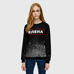 Свитшот женский Елена - в красной рамке на темном, цвет: 3D-черный — фото 2