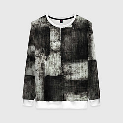 Свитшот женский Белый и чёрный абстракт, цвет: 3D-белый