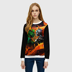 Свитшот женский Wraith King and Gueen of Pain, цвет: 3D-белый — фото 2