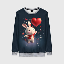 Свитшот женский Кролик с шариком, цвет: 3D-меланж
