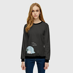 Свитшот женский Динозаврик - парный принт, цвет: 3D-черный — фото 2