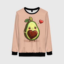 Свитшот женский Влюбленная авокадо - парные, цвет: 3D-черный