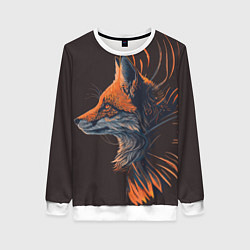 Свитшот женский Крылатый лис, цвет: 3D-белый