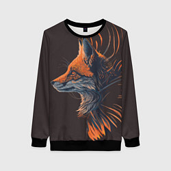 Свитшот женский Крылатый лис, цвет: 3D-черный