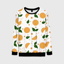 Женский свитшот Апельсины с листьями