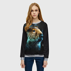 Свитшот женский Капибара и голубой дым, цвет: 3D-меланж — фото 2
