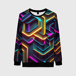 Женский свитшот Неоновый узор на стене
