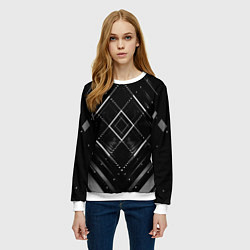 Свитшот женский Hexagon Black, цвет: 3D-белый — фото 2