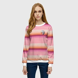 Свитшот женский Энид Синклер с Уэнсдей Аддамс - текстура свитера, цвет: 3D-белый — фото 2