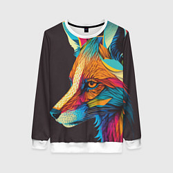 Свитшот женский Яркая красивая лиса, цвет: 3D-белый