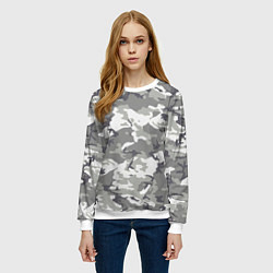 Свитшот женский Снежный камуфляж, цвет: 3D-белый — фото 2