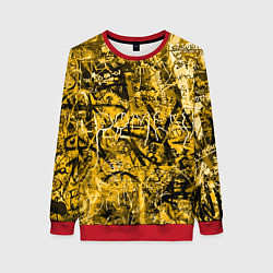 Свитшот женский Желтый хаос, цвет: 3D-красный