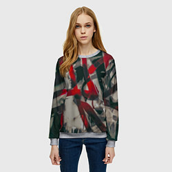 Свитшот женский Красное граффити, цвет: 3D-меланж — фото 2