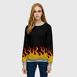Свитшот женский Горящее пламя, цвет: 3D-меланж — фото 2